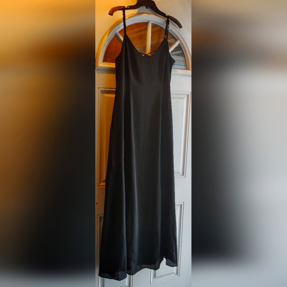 White House Black Market Lace Back Maxi Black Dress Size 8